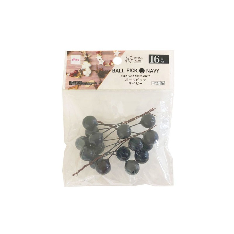 Natural Parts Ball Picks L 16Pcs Navy