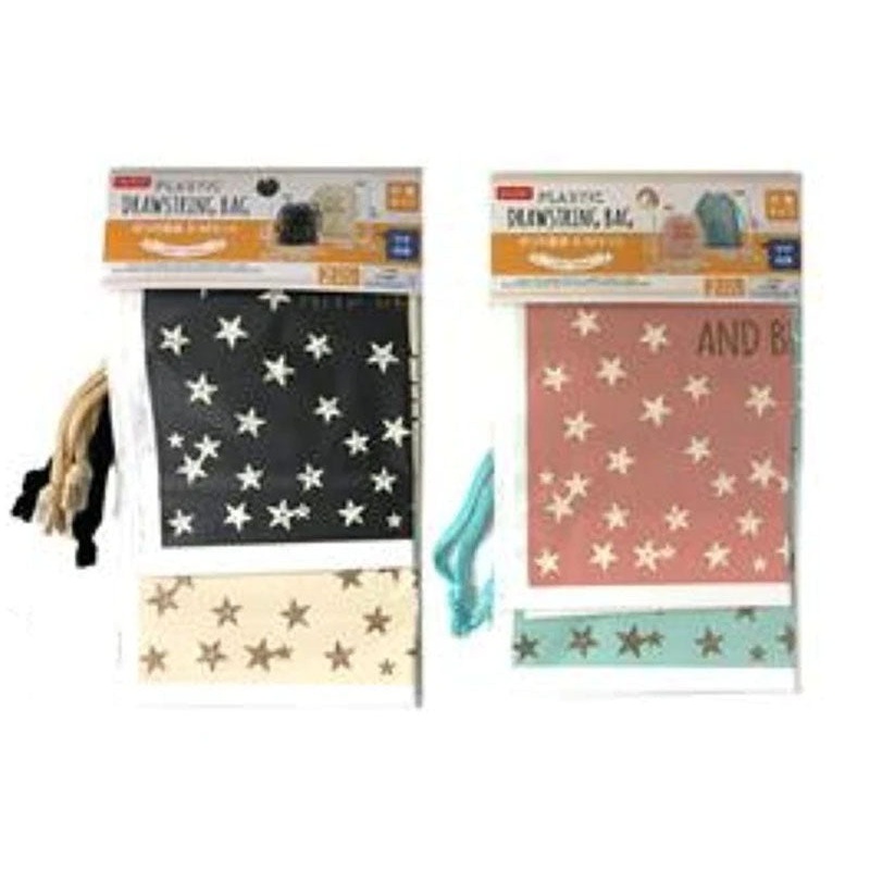 Plastic Drawstring Bag S and M Set Double Layer