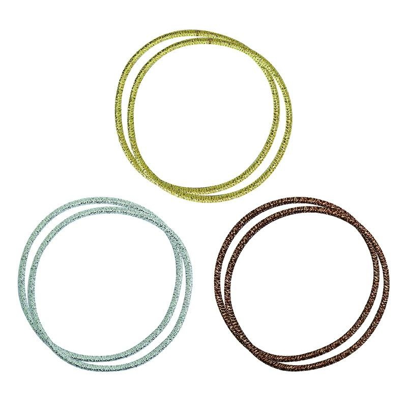 Hair Elastic -Thin - 2 Pcs. - Glitter-