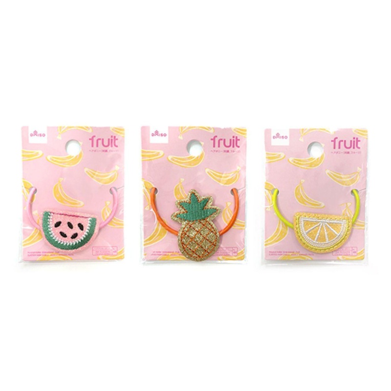 Ponytail Holder Embroidered Fruit