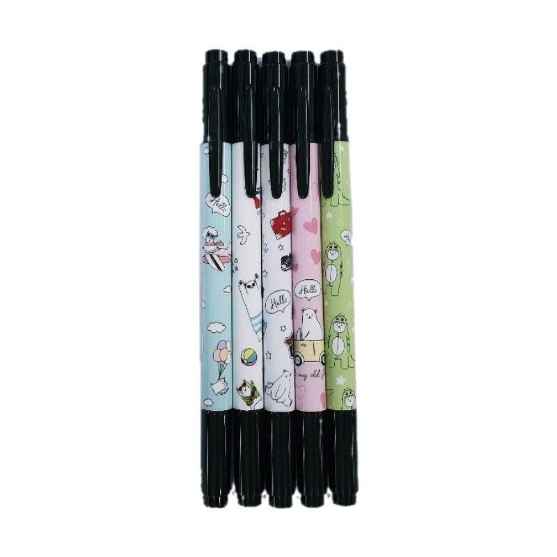 Oil-Based Marker -Double Sided - 5 Pcs.- Hello Bear-