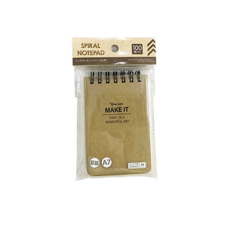 Spiral Notepad A7 Kraft Paper