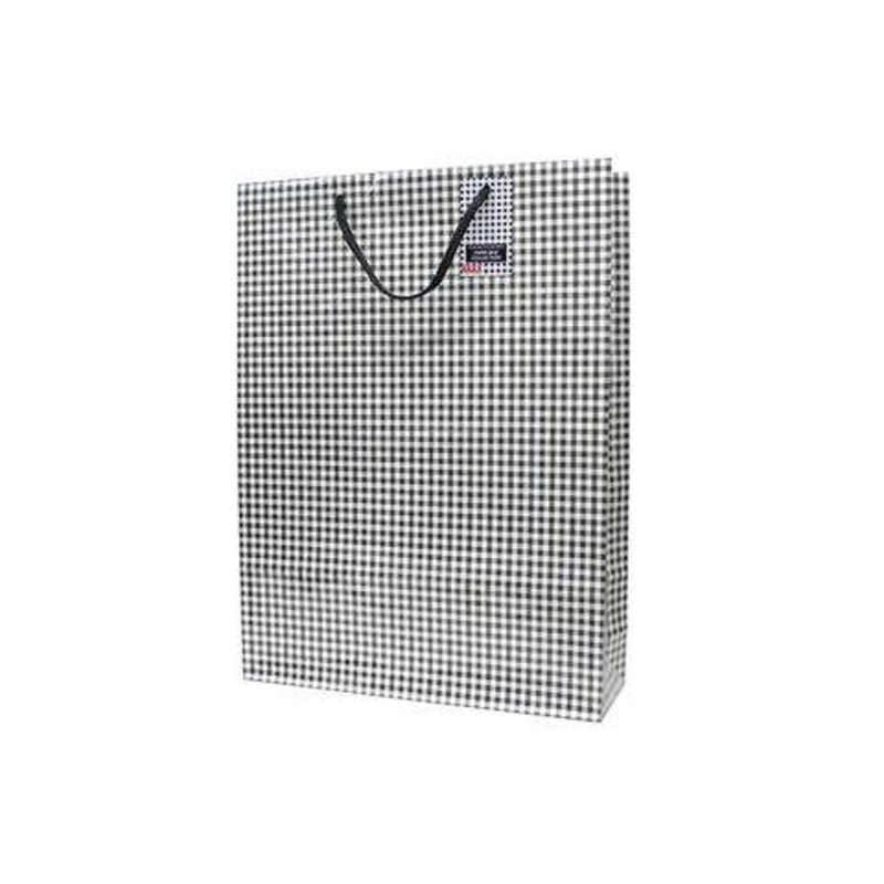 Paper Bag with a Plastic Cover Monotone Check Pattern L