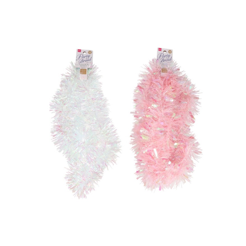 Party Braid 70in White/Pink