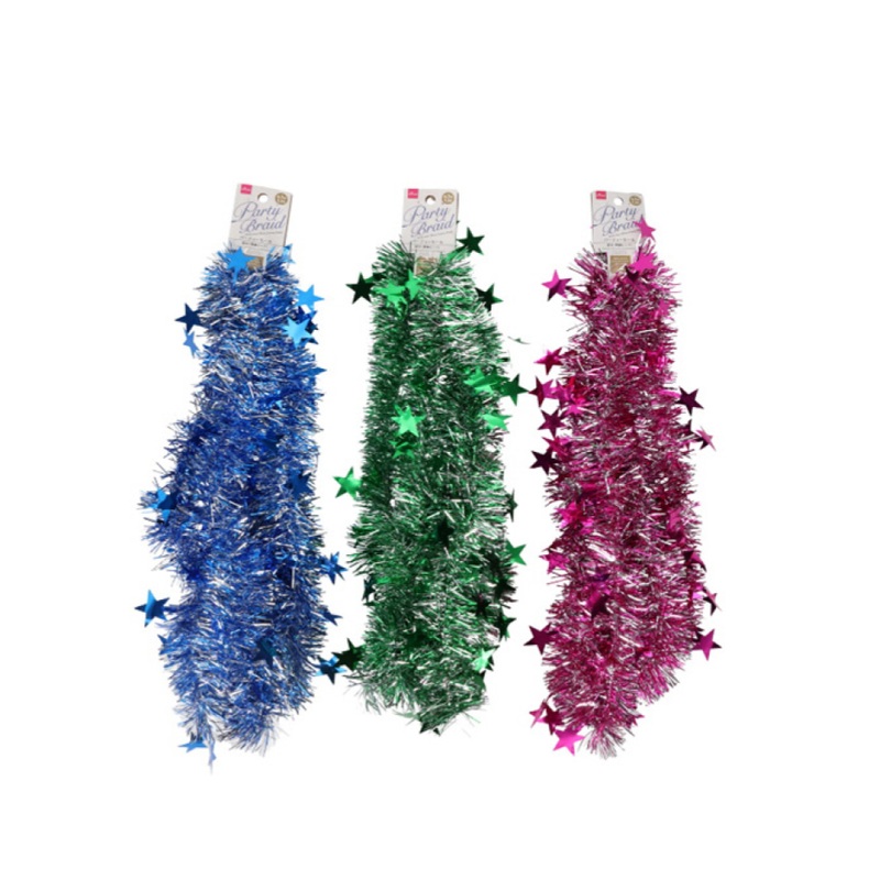 Party Braid with Sta Blue/Green/Pink