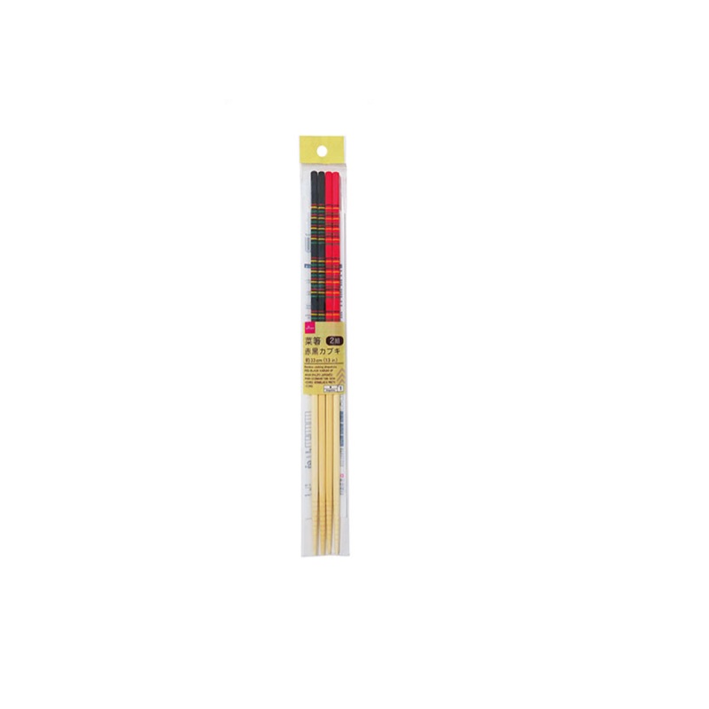Bamboo Cooking Chopsticks Red Black Kabuki