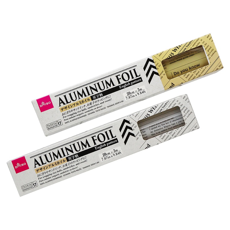 Design Aluminum Foil 20cm x 3m Alphabetic Pattern