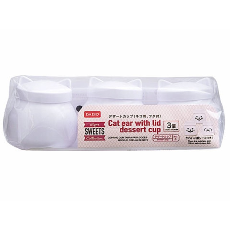 Dessert Cup with Cat Ears and Lid