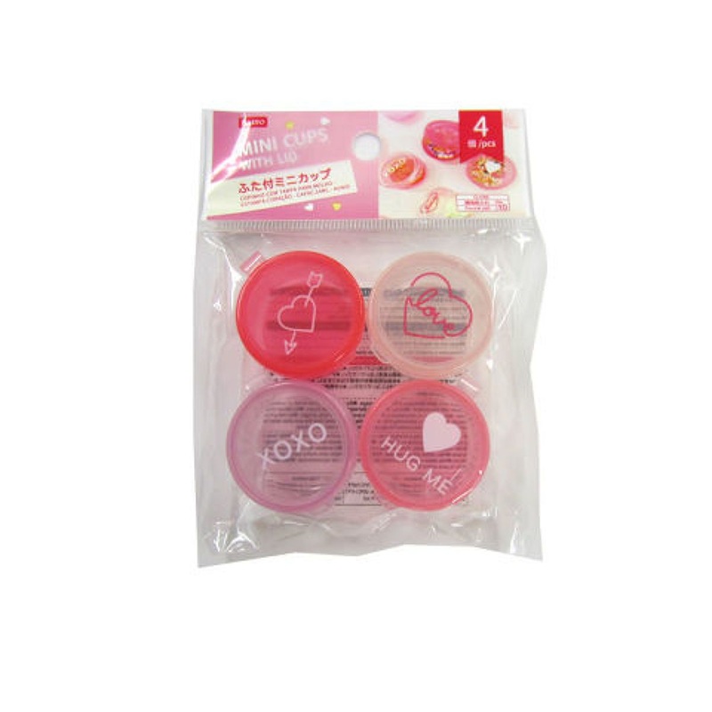 Clear Mini Cups with Lid Heart 0.47floz