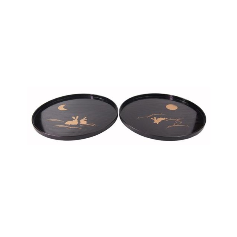Round Tray Black Rabbit 21cm