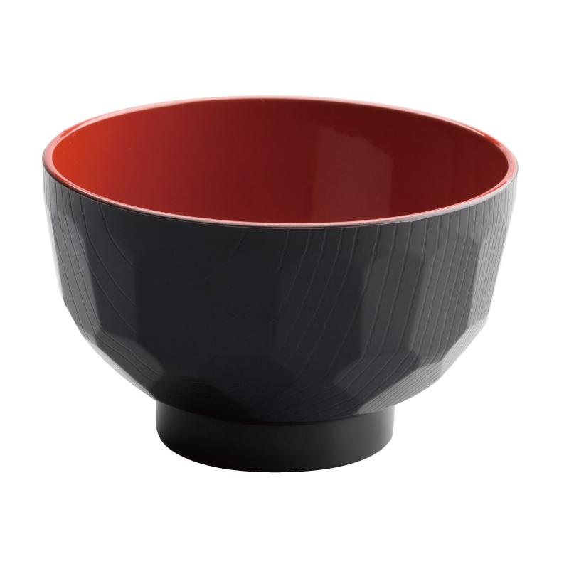Yamanaka-Nuri 11Cm Soup Bowl Outside Black And Inside Vermilion And Tortoise Shell Pattern