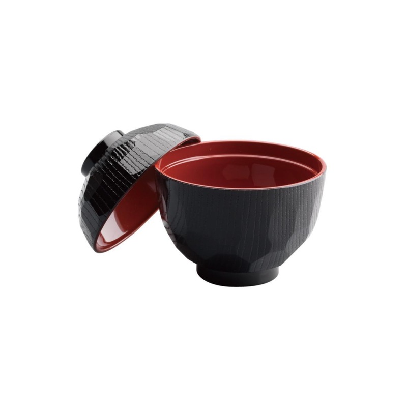 Yamanaka Nuri Soup Bowl with Lid Tortoise Shell Pattern 9.5cm