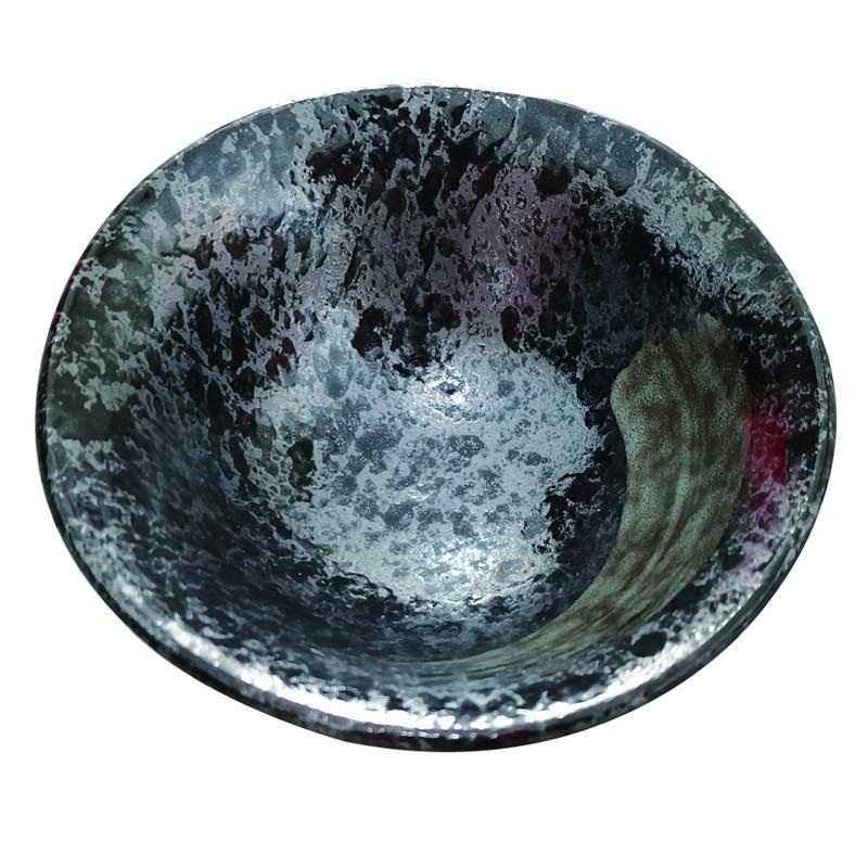 Oil Drop Tenmoku Brush Eye Delicacy Container Approximately 9.5 X H4