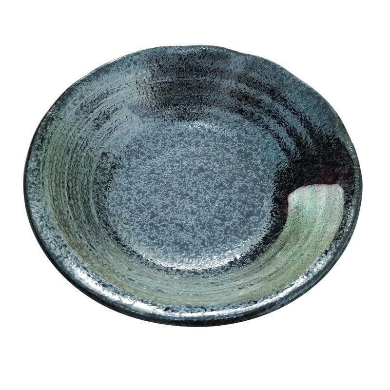 Oil Drop Tenmoku Brush Eyes Shallow Bowl Large Approx. 17 X H4.5