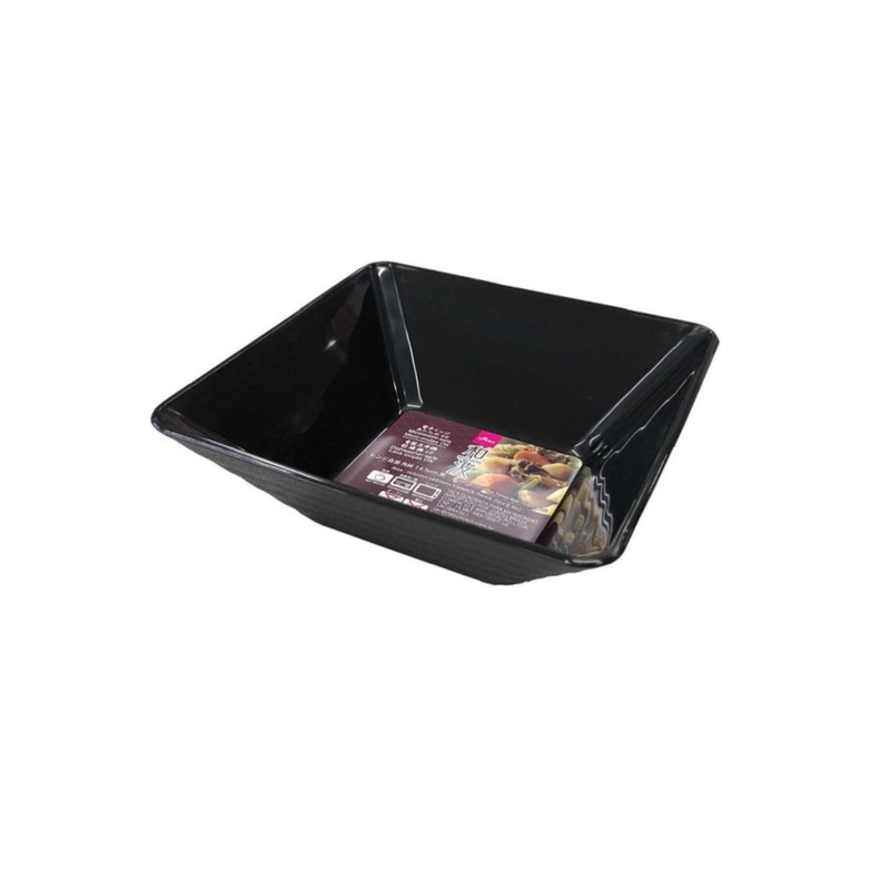 Wanami Dish for Microwave Square Bowl 14.5cm Black