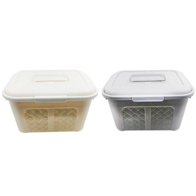 Box with Lid Woven Basket Design