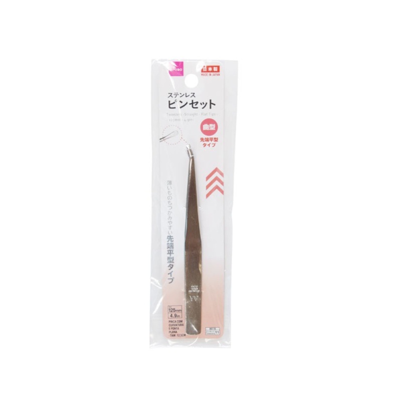 Tweezers Bent Flat Tip Type 125mm
