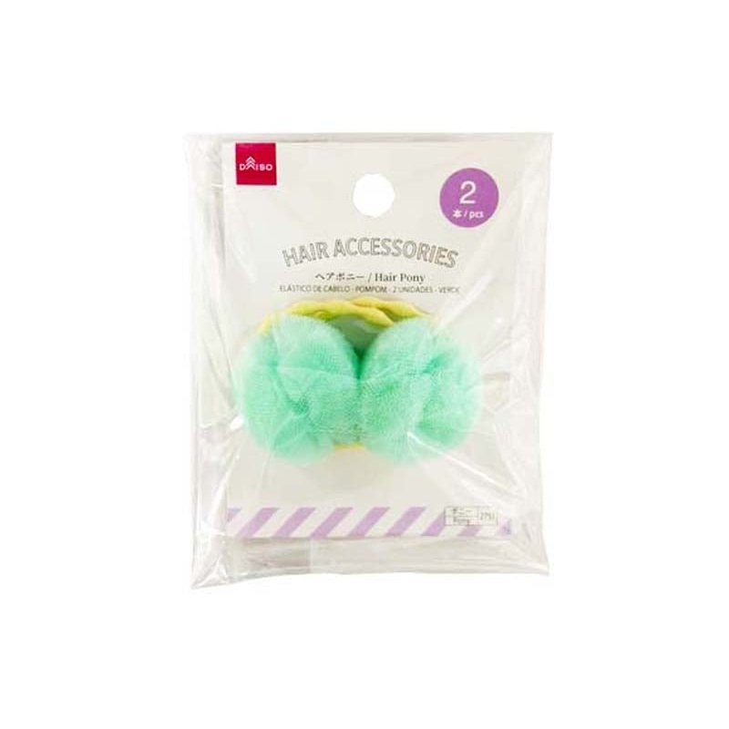 Hair Pony Pompom Green