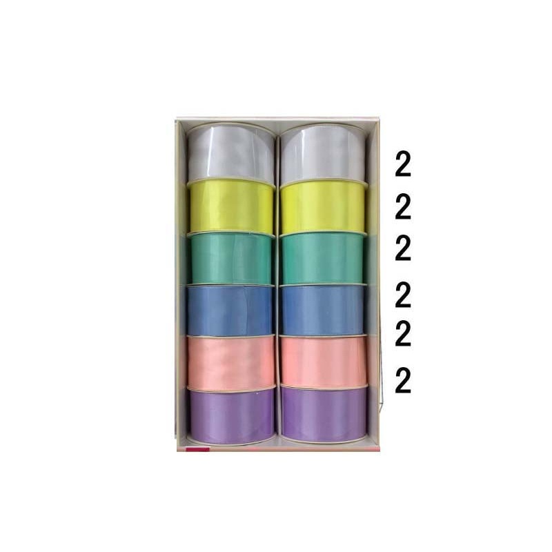 Double sided satin ribbon Pastel color 1.18in X 3.28yd 3cm X 3m