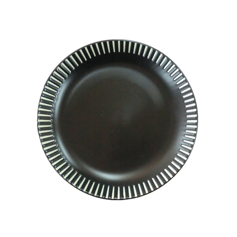 Plate Modern Stripes Black 16.8cm