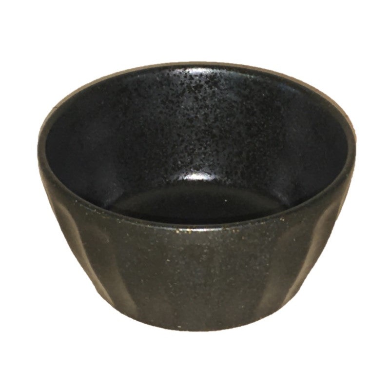 Tachigiku shape small bowl Black Bizen 7.7x7.7x3.9cm