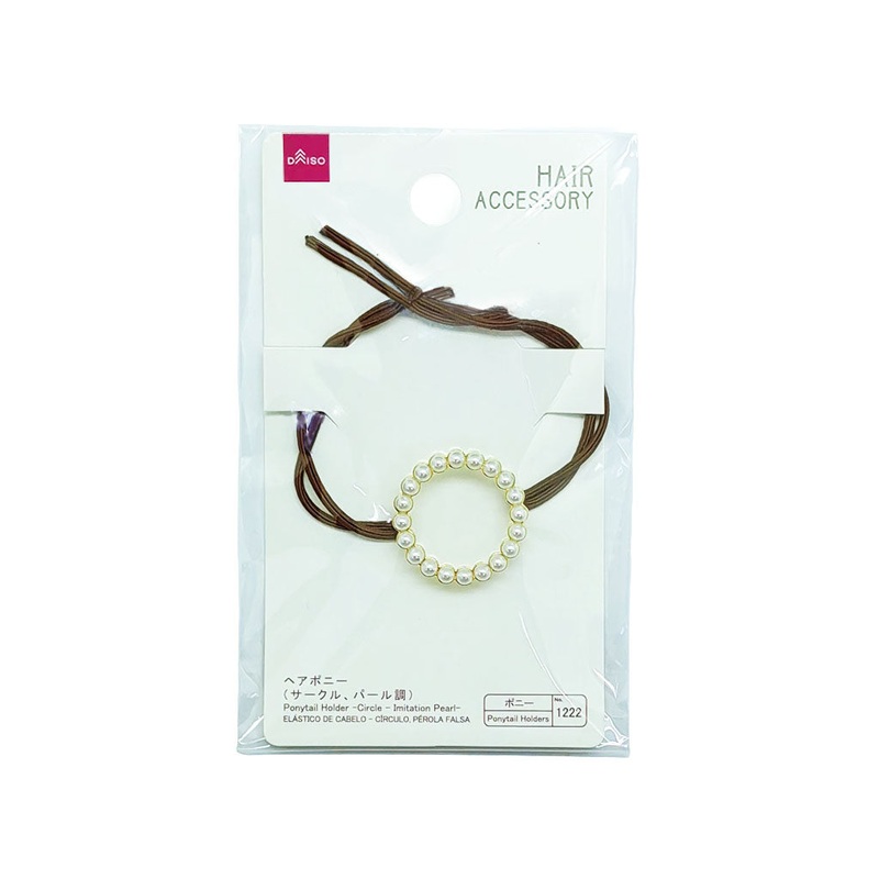 Ponytail Holder -Circle - Imitation Pearl-