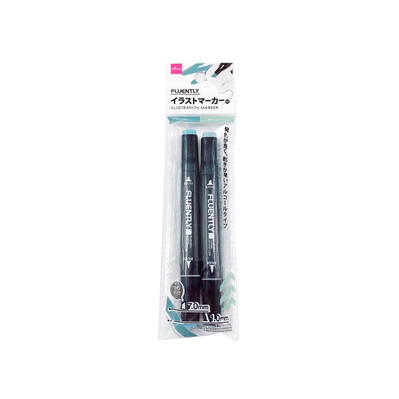 Illustration Marker-Blue Gray-Green Gray-