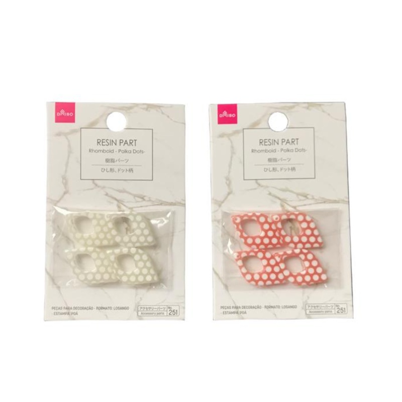 Resin Part Rhomboid Polka Dots