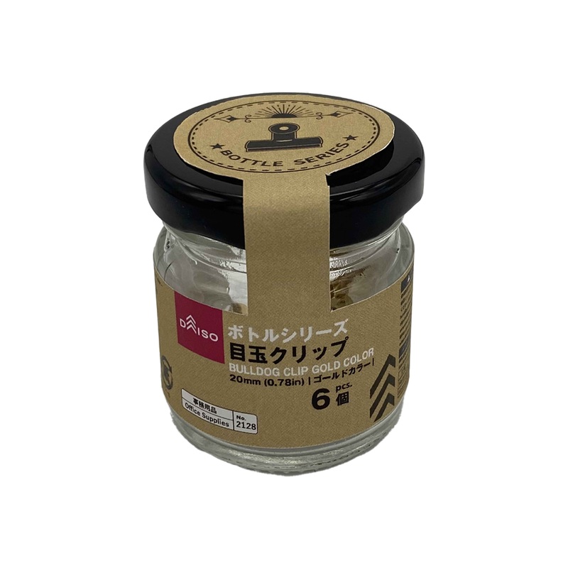 Bottle Series Bulldog Clip Gold Color 20mm