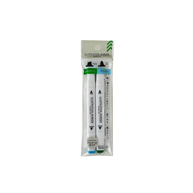 Illustration Marker-Forest Green-Light Blue-