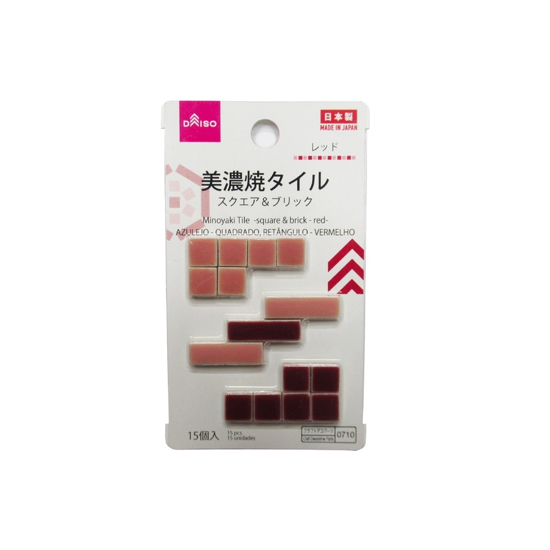 Minoyaki Tile -square & brick - red-