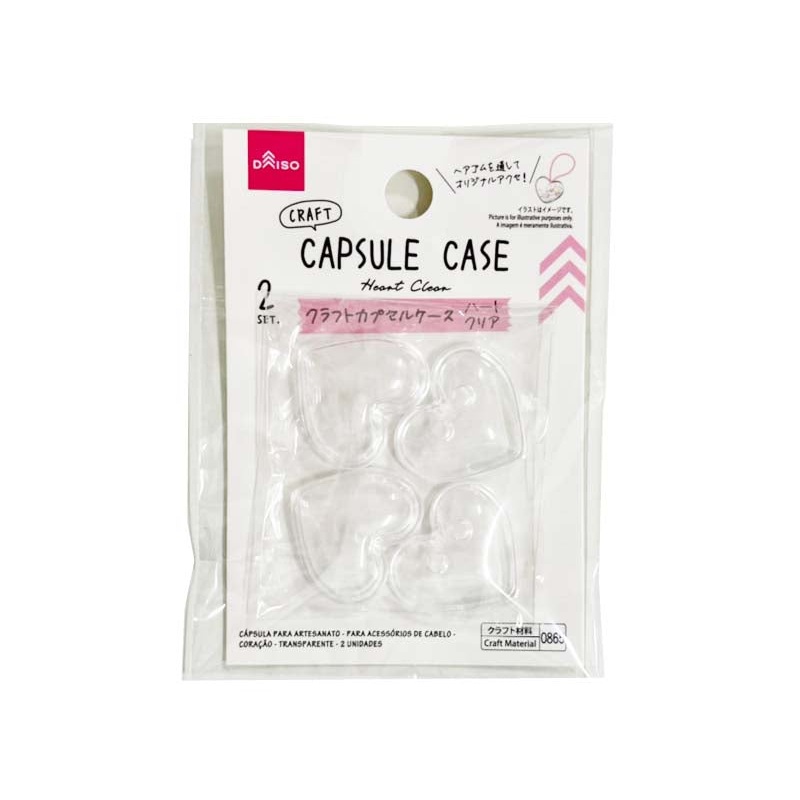 Craft Capsule Case for Hair Accessories Heart Clear