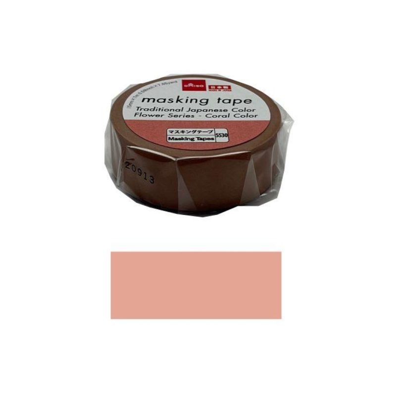 Masking Tape Traditional Japanese Color Flower Series Coral Color