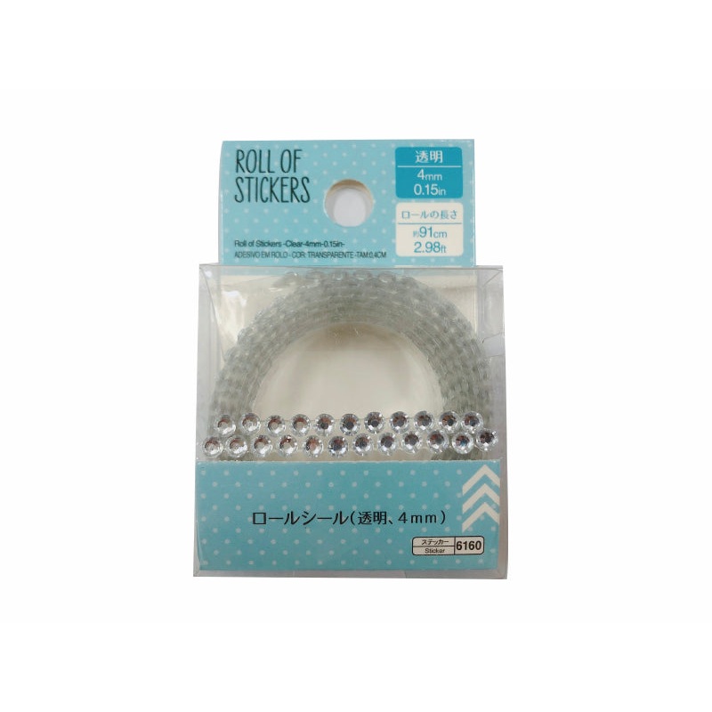 Roll of Stickers Clear 4mm