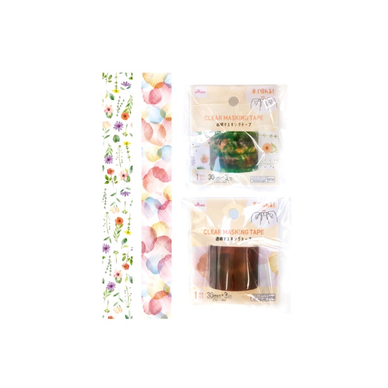 Clear Masking Tape Flower 30mm x 3m