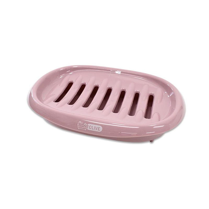 Double Soap Tray Olive Dawn Pink 7.44in x 5.03in x 1.53in