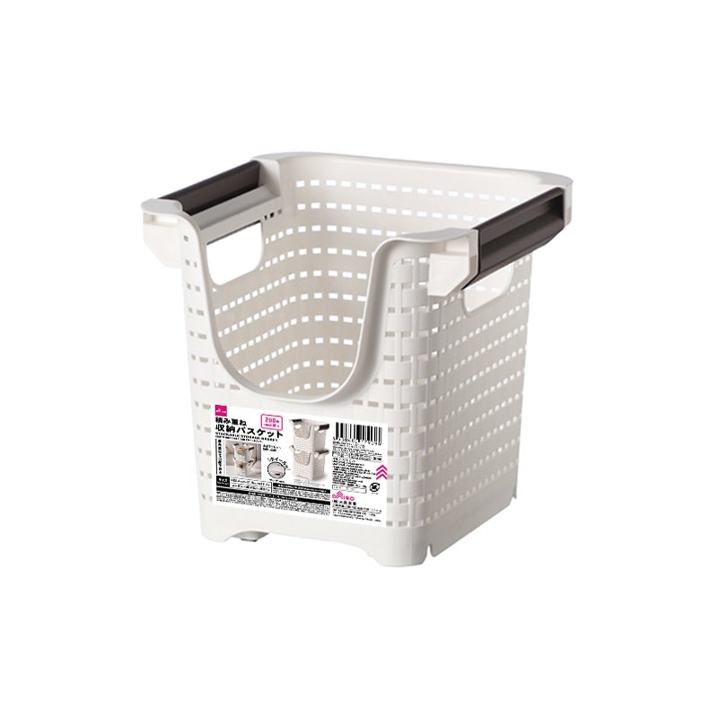 Stackable Storage Basket with Wheels 22.4cm x 21.5cm x 21.7cm