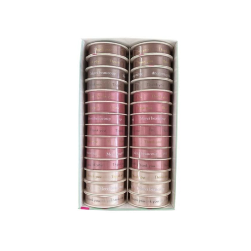 Single Sided Satin Ribbon Nuance Color with Letter 1.2cm x 1.5m