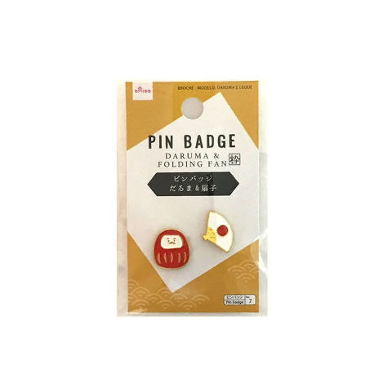 Pin Badge (Daruma Folding Fan)