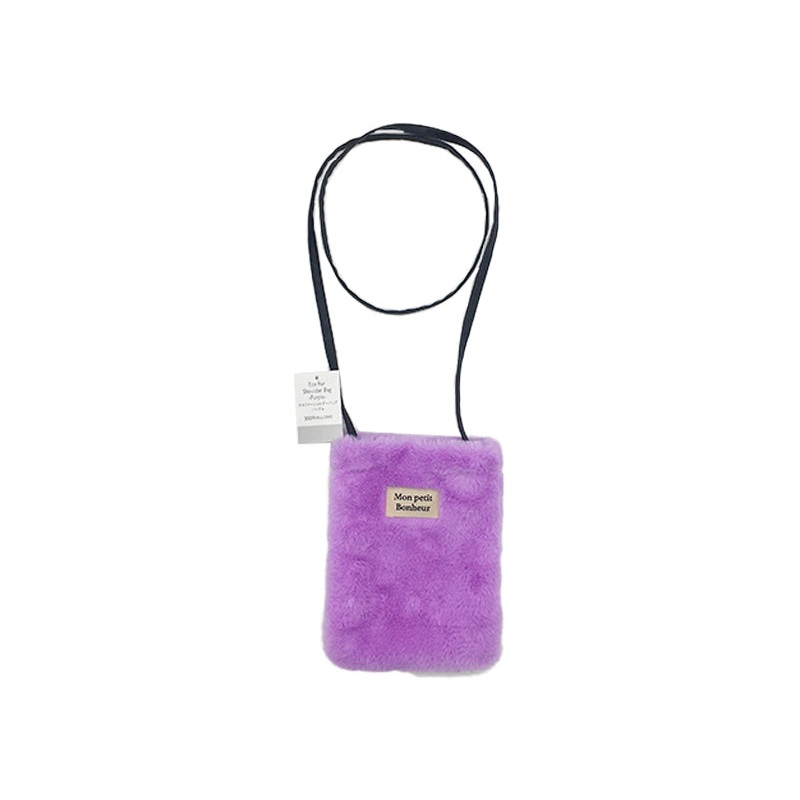 Eco Fur Shoulder Bag Purple