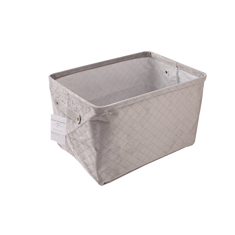 Quilted Storage Box Grey 38cm x 26cm x 24cm