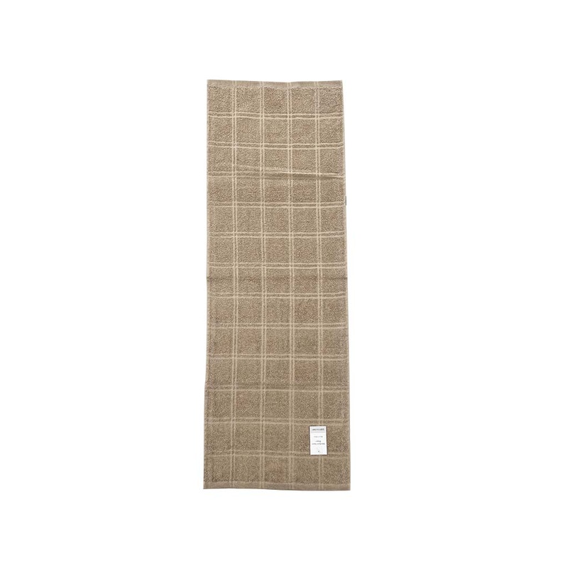 Slim Bath Towel Cross Brown Flossy