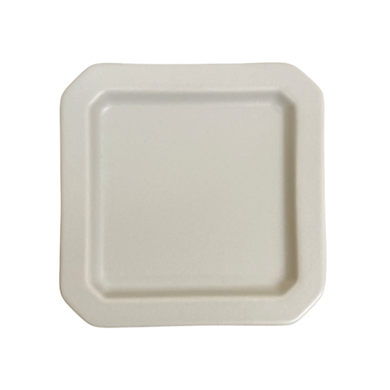 Square Plate Sugary Color Grey 11cm