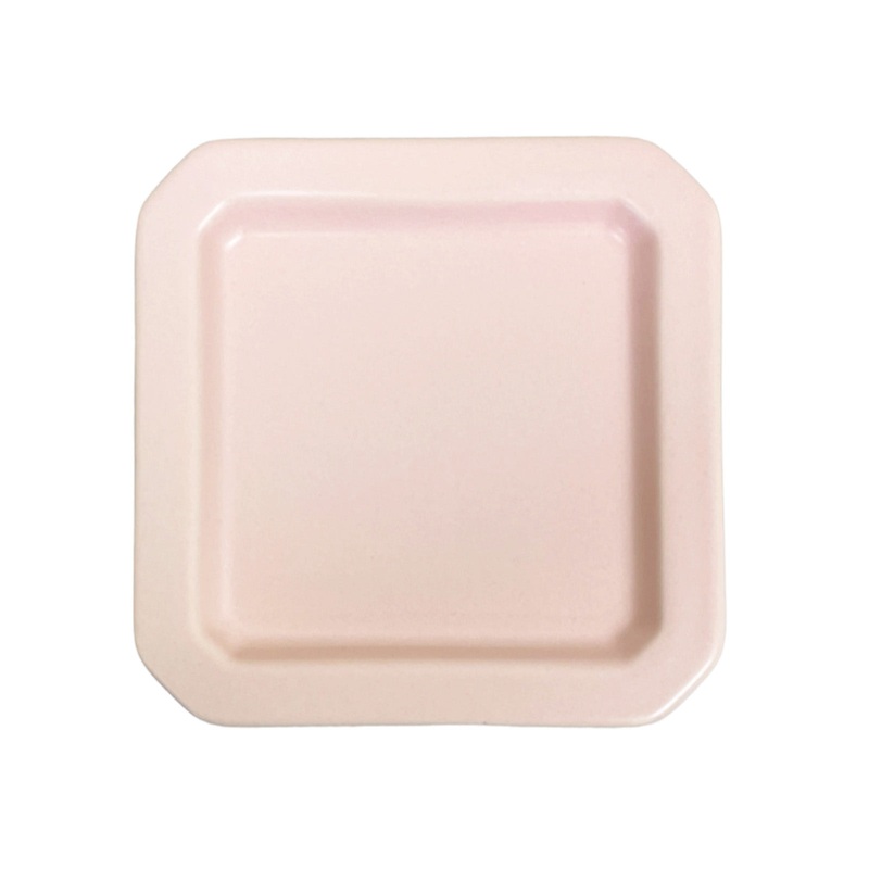 Square Plate Sugary Color Light Pink 11cm