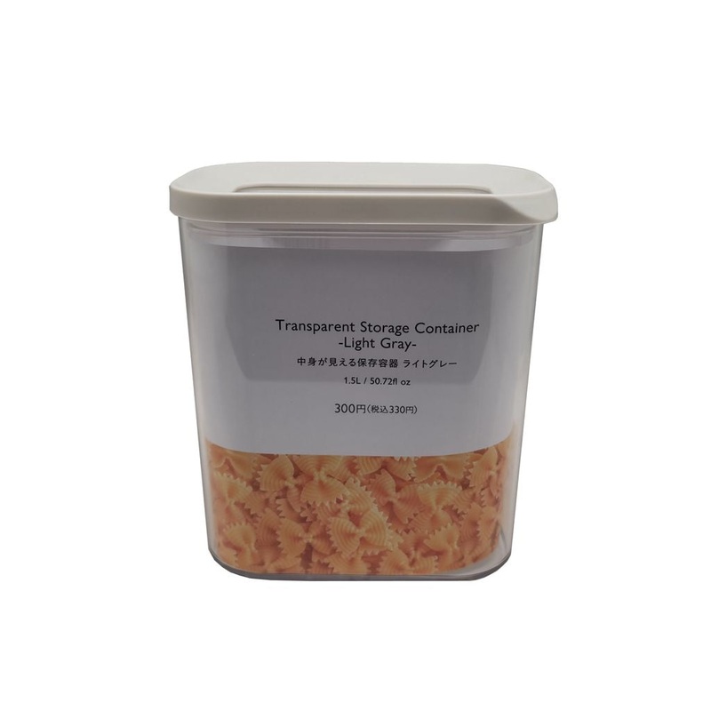 Transparent Storage Container Light Grey