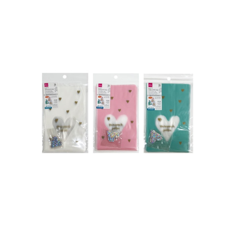 Frost Plastic Bag with Bottom Gusset S 7.3in x 4.7in x 2in Heart