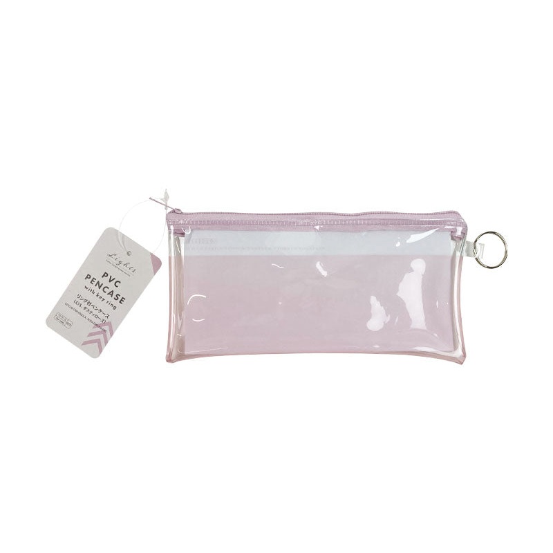 PVC Pen Case with Key Ring Dusty Rose