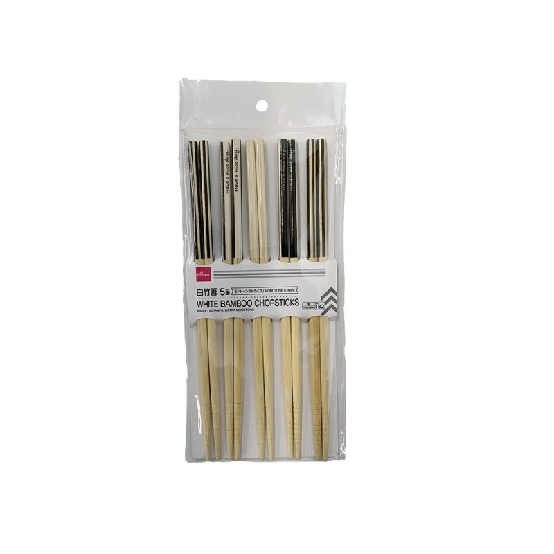 White Bamboo Chopsticks Monotone Stripes