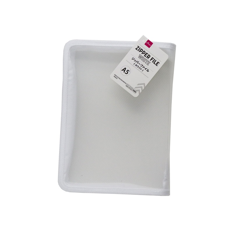 A5 Zipper File White