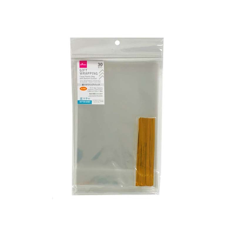 Clear Plastic Bag with Bottom Gusset 18.5cm x 12cm x 5cm